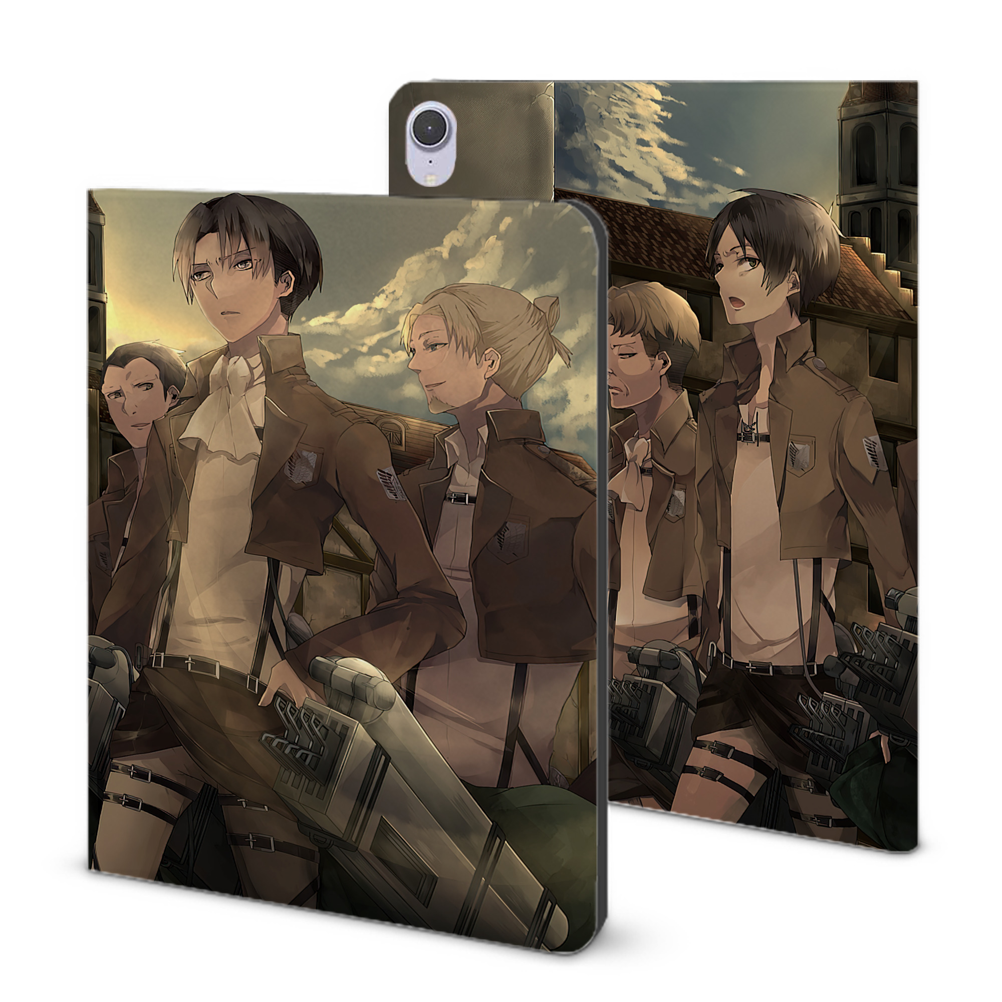 （画像用） 進撃の巨人 Attack on Titan IPad ケース ブック型 PUレザー TPU 耐衝撃 軽量 薄型 ペン収納なし 全面保護 IPad 各モデル対応